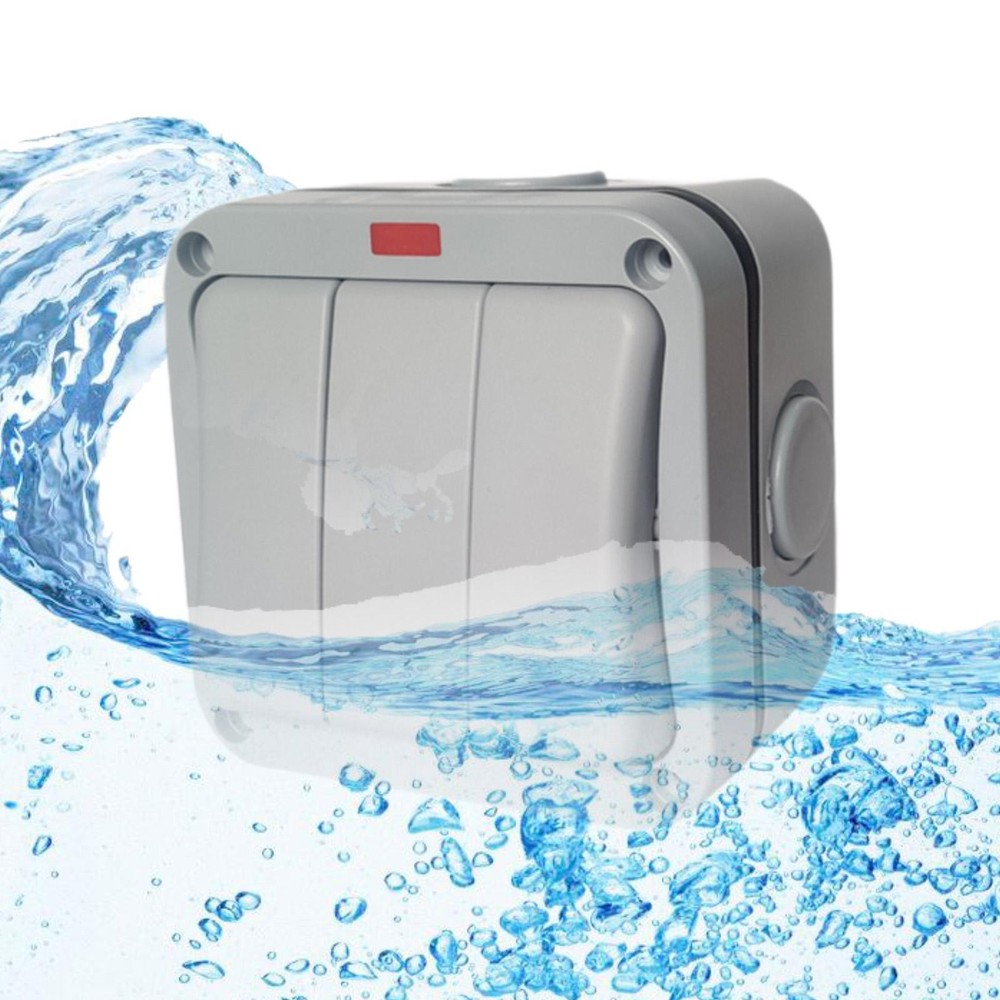 IP66 Waterproof Switch Wall Switch Three Open Design Anti Fall Electrical Switch
