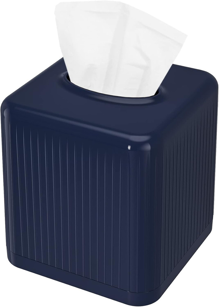 Tissue Box Cover with Base, Square Plastic Tissue Box Holder Decorative Tissue B
