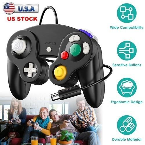 Black Game Controller Gamepad Replacement for Nintendo GameCube NGC Wii