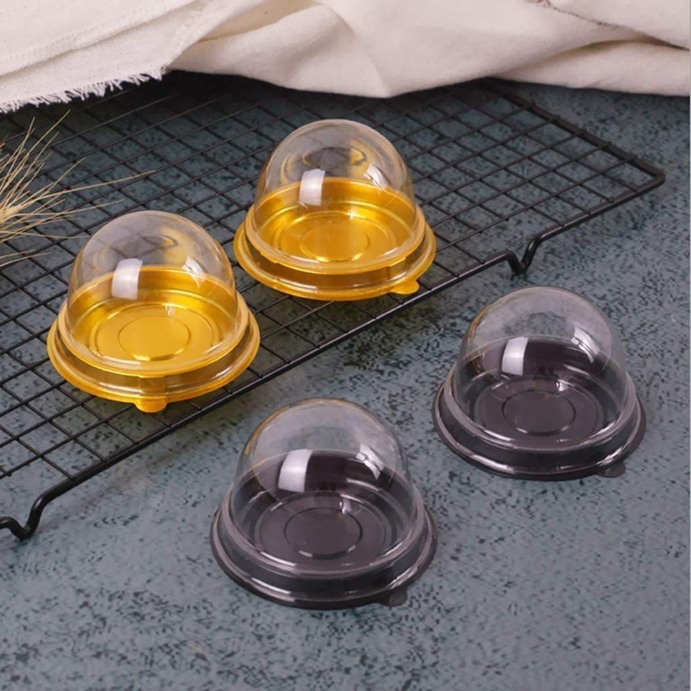 Clear Plastic Mini Cupcake Container,25 PC Desk Pet Containers Mooncake Boxes...