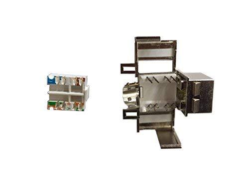 Ethernet coax wall plate with Cat6A shielded keystone jack(5 per order)