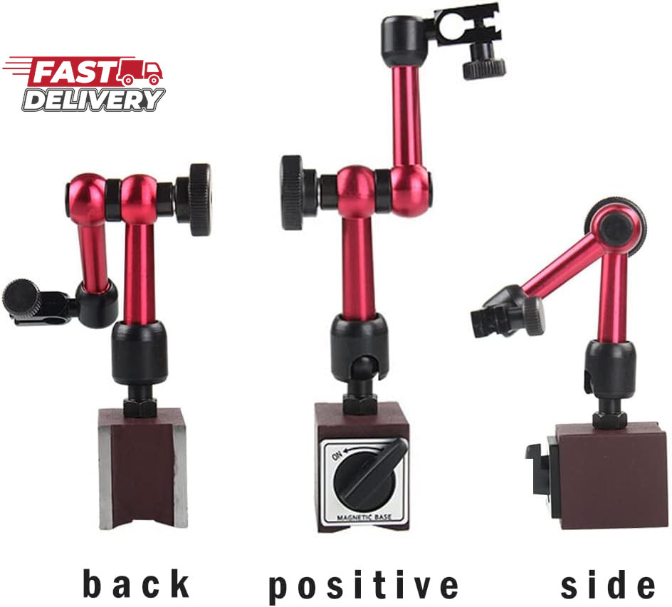 Red Adjustable Magnetic Base Holder for Digital Dial Indicator