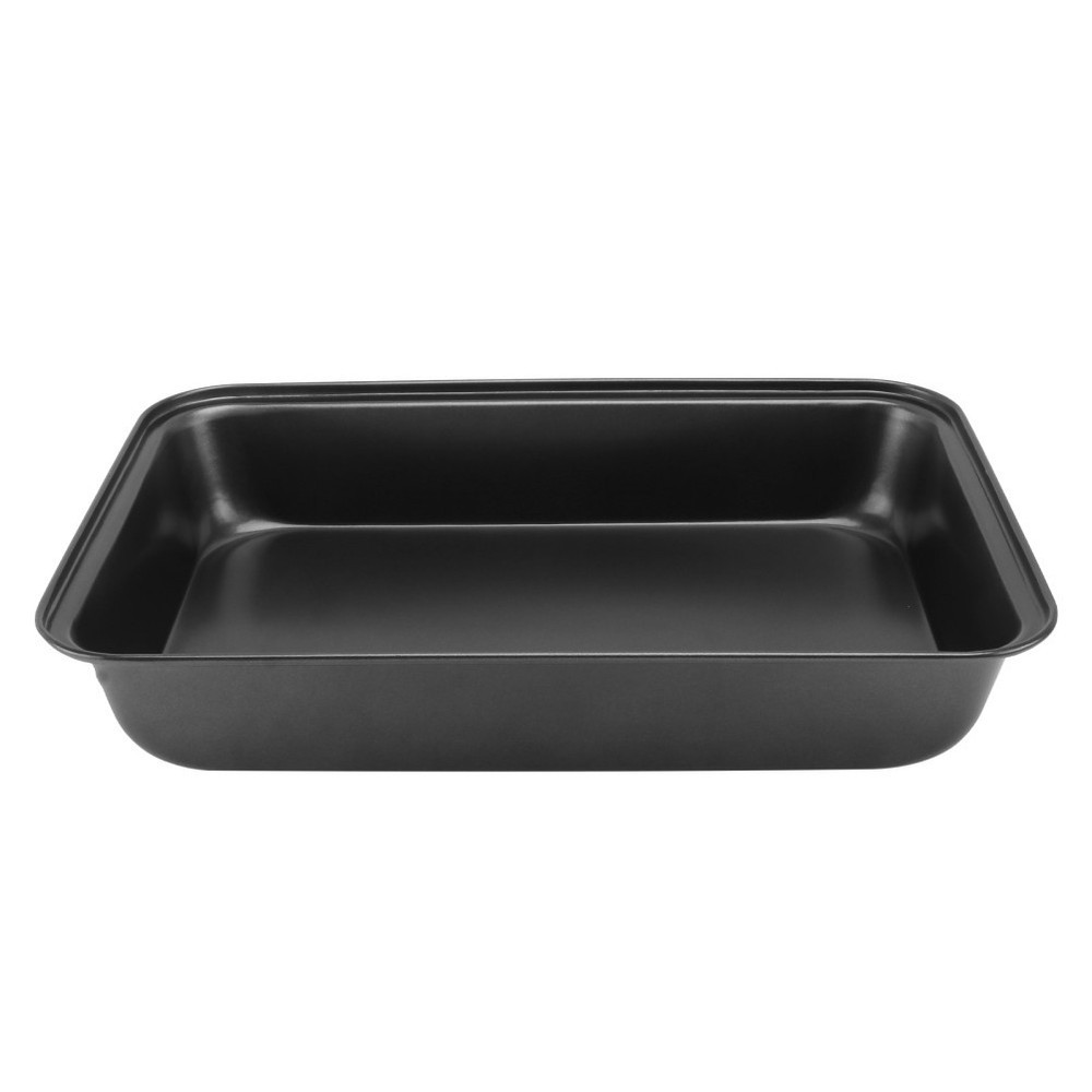 1Pc Baking Plate Bakeware BBQ Pan Practical Kitchen Food Container (Black)