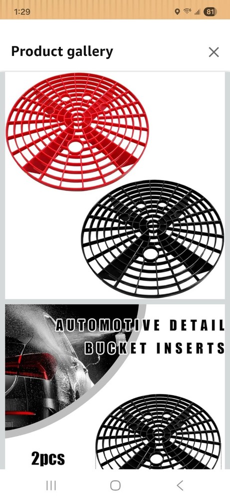 2 Piece Automotive Detail Bucket Inserts Fits 3-5 Gallon 10.2" Diameter