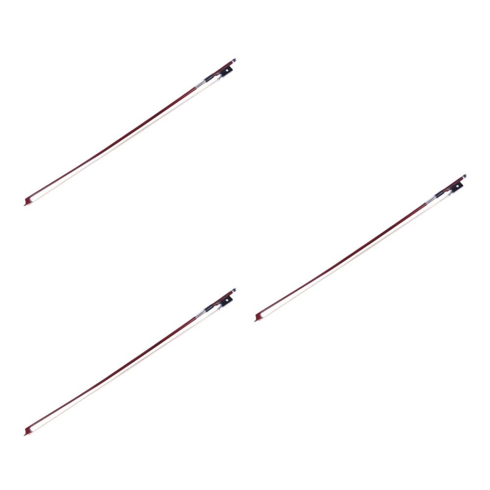3 Pack Solid Wood Violin Bow Bows (main and Spare) Ebony Parts Octagonal