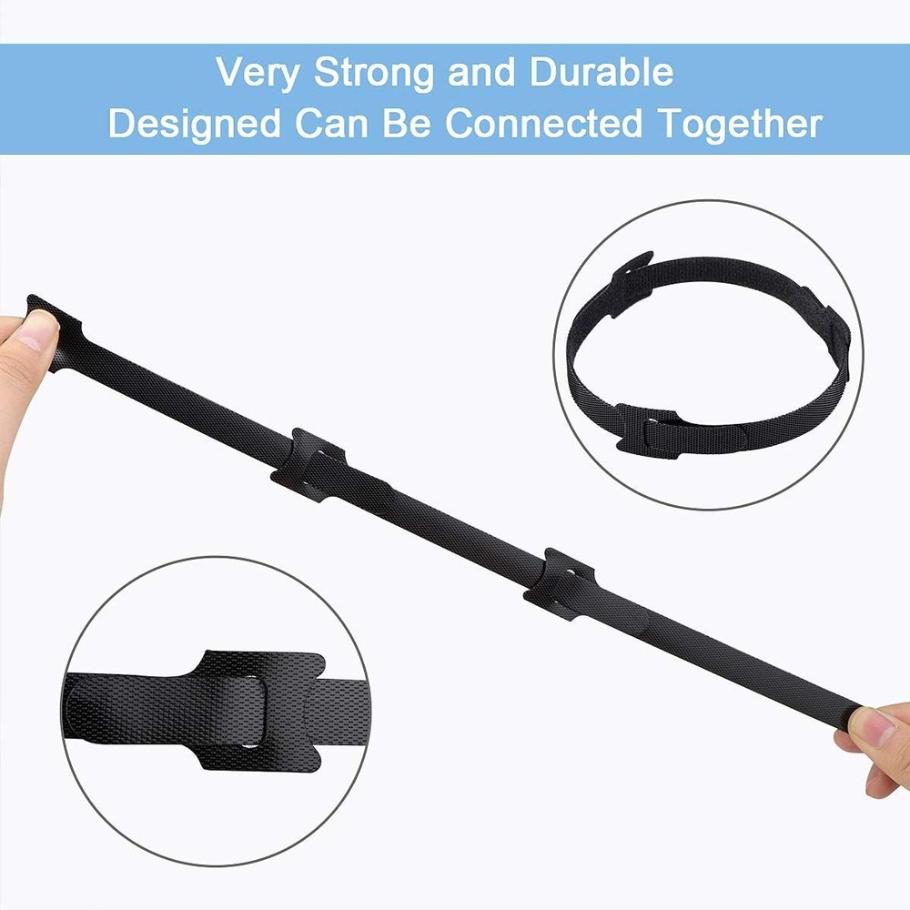 60 Pack 6 Inch Reusable Cable Ties Adjustable Hook Loop Cord Straps Wire