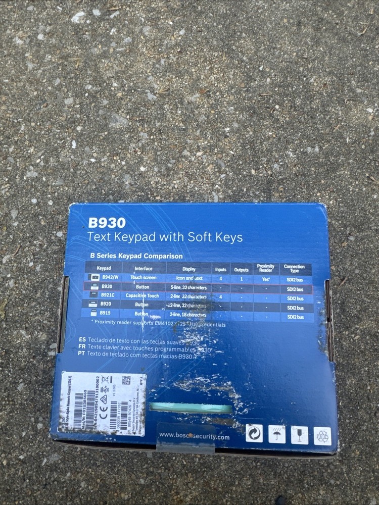 Bosch B930 Text Keypad with Soft Keys
