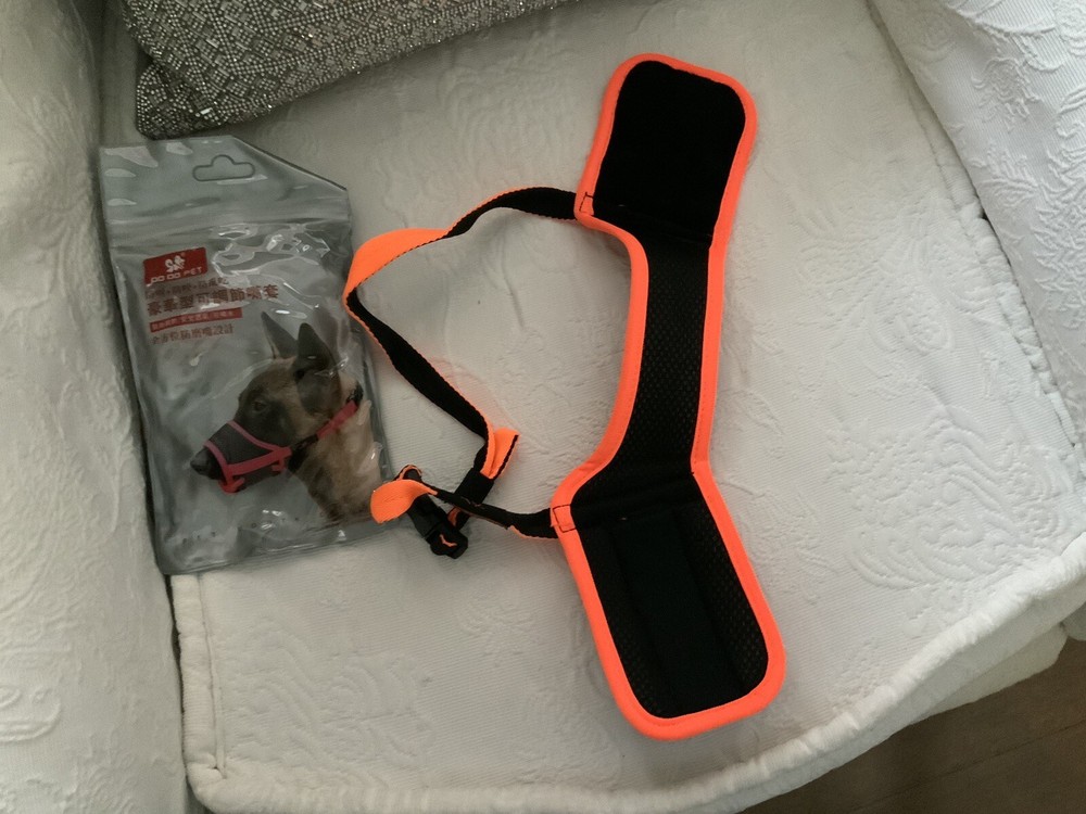 MUZZLE MESH Dog Pet adjustable strap anti bite bark chew Safety soft breathable