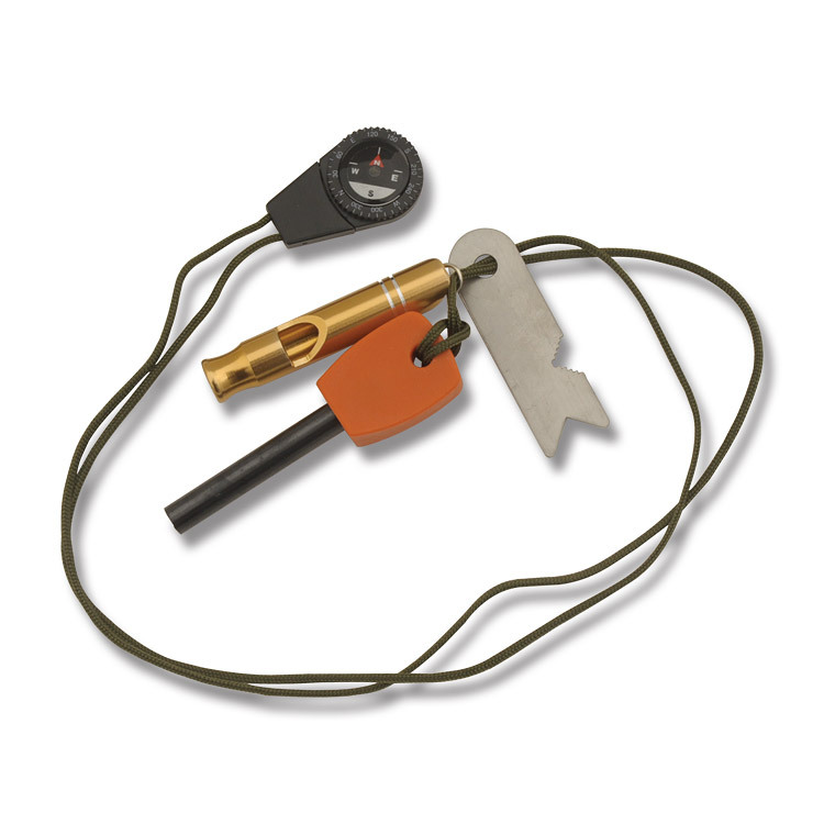Compass ferro rod Firestarter emergency whistle Marble's Survival Combo