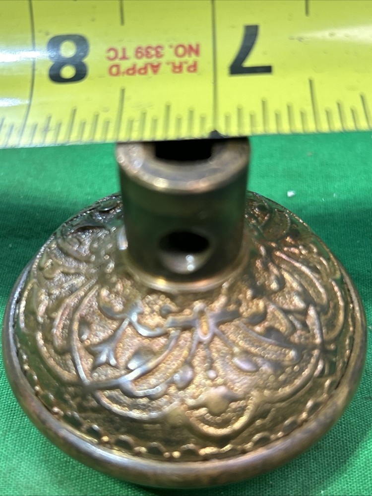 Original Victorian Eastlake 2 1/4” Solid Brass / Bronze Door Pull Knob