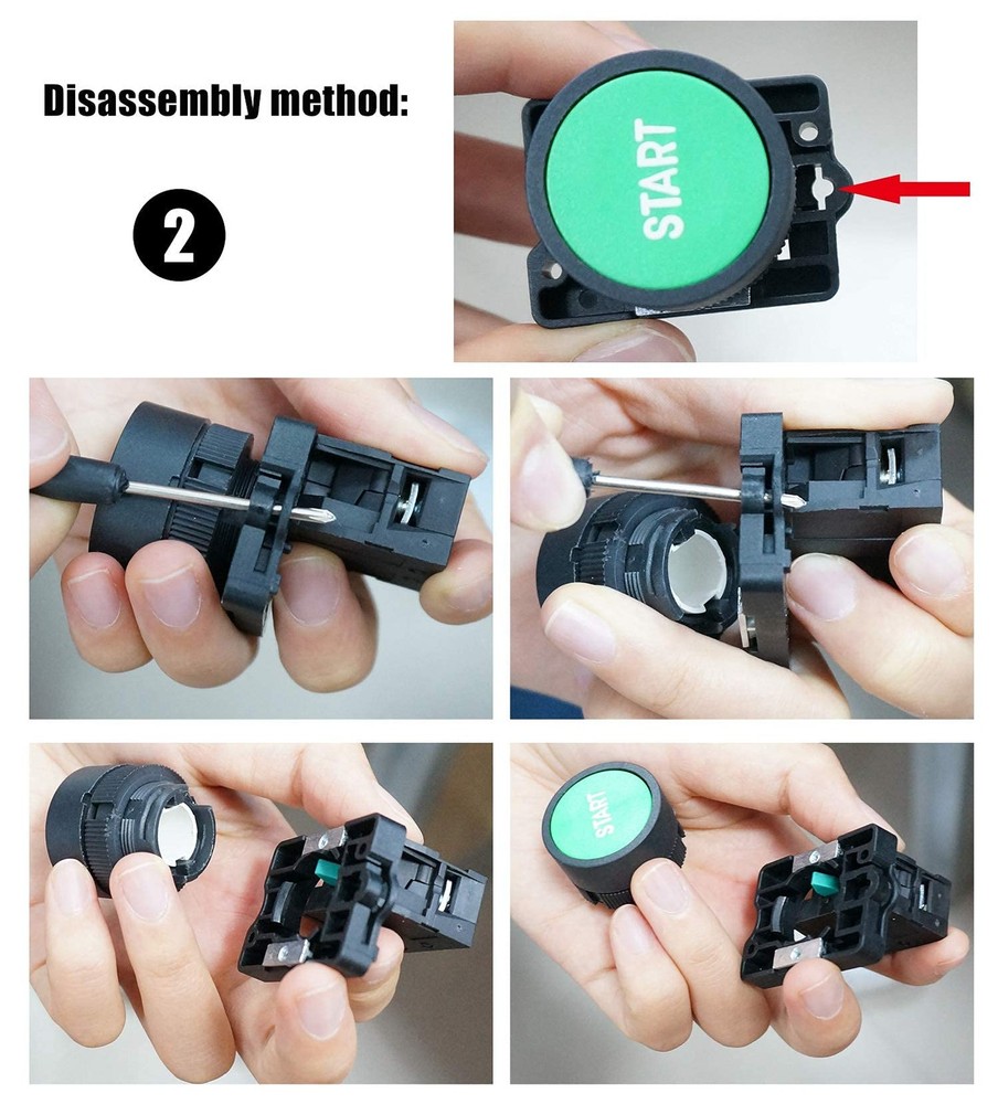 Taiss Momentary Push Button Switch Start/Stop Red Start/Stop, Green,