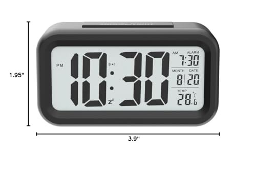 Jisile Digital Alarm Clock, Clock Large, Battery Operated