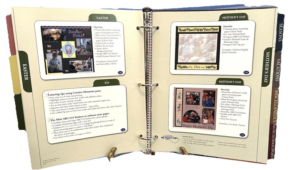 Creative Memories Page Patterns Organizer Scrapbooking 3 Ring Binder 2005