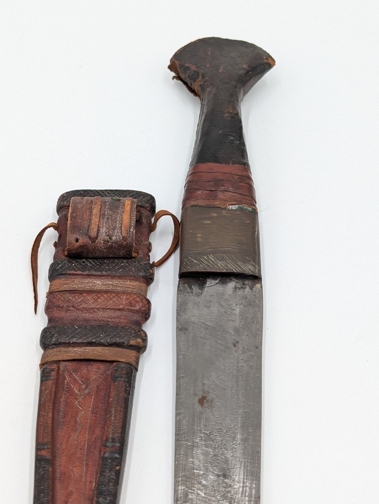 West African Dagger Knife With Leather Sheath