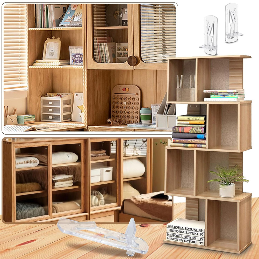 36 Pcs Plastic Locking Shelf Pins, Cabinet Shelf Clips Locking Shelf Support Peg