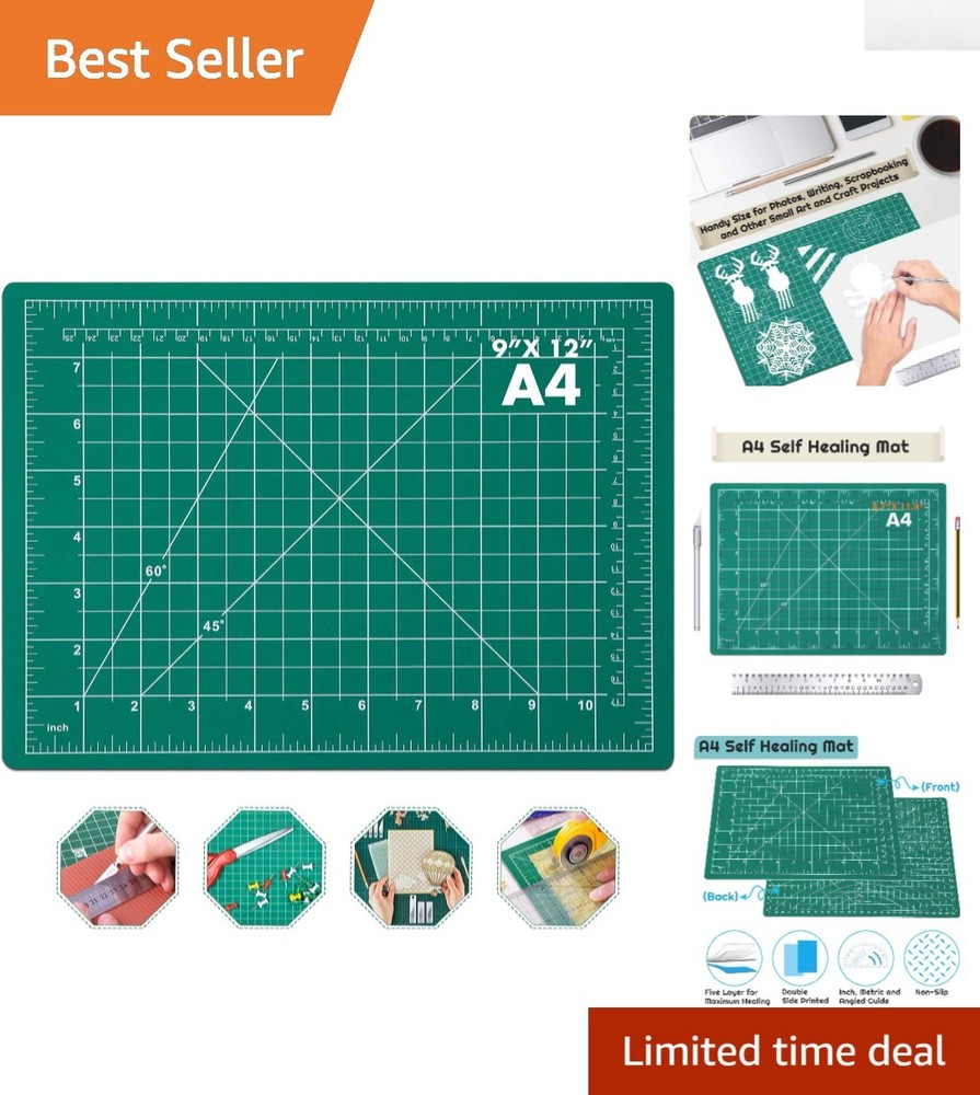 Multipurpose Lightweight Self-Healing Cutting Board for Sewing & Crafts 9x12