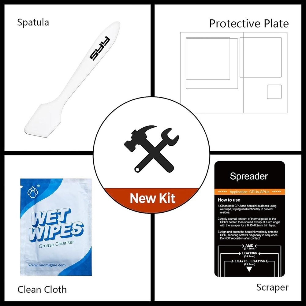 Pro 15g Thermal Paste Kit for CPU/GPU - Max Heat Dissipation, Beginner Friendly