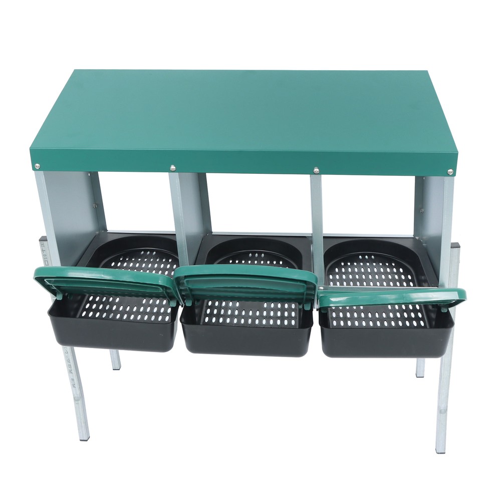 3 Holes Nesting Boxes for Chickens Roll Away Chicken Nest Box Green