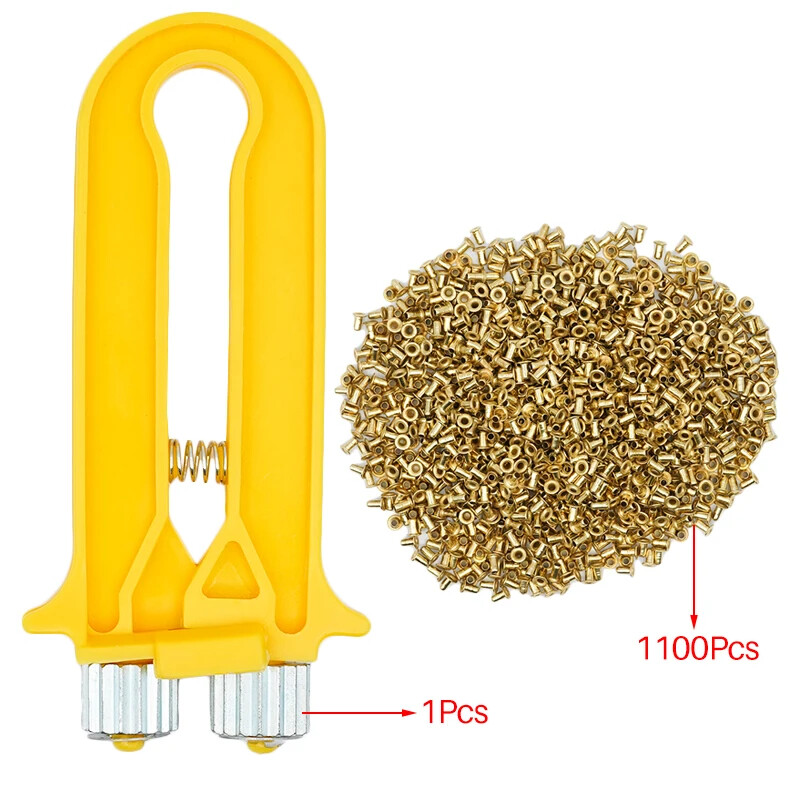 1 Pcs Frame Tensioner & 1100 Pcs Copper Eyes Box Threading Hole Combo Tools