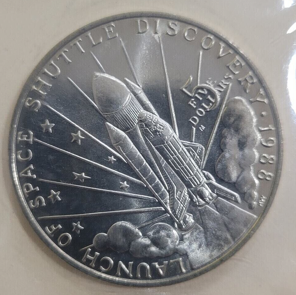 $5 Commemorative Coin Marshall Islands 1988 Space Shuttle Discovery Mint