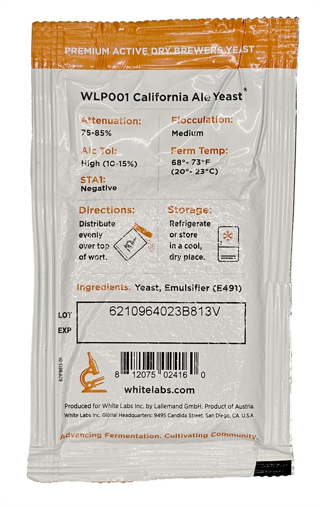 White Labs Dry California Yeast (WLP001)