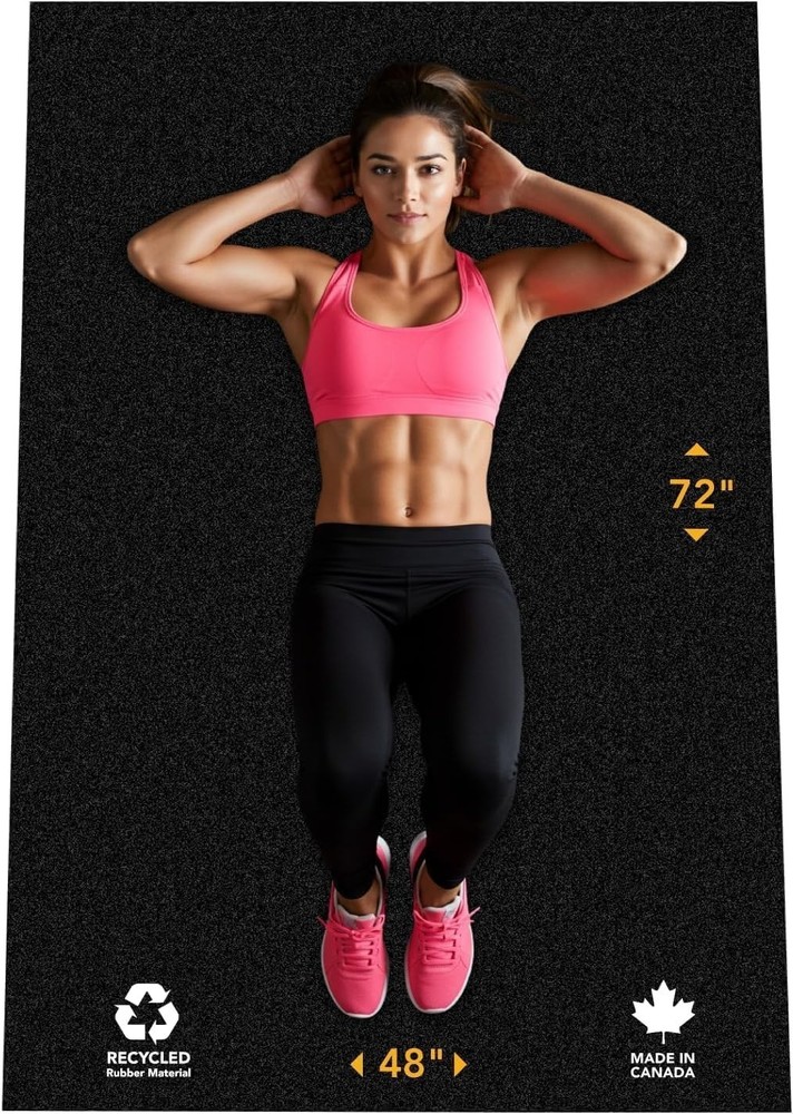 Rubber King Multi-Purpose Exercise Mat - 100% Recycled Thick Rubber Mat for Home