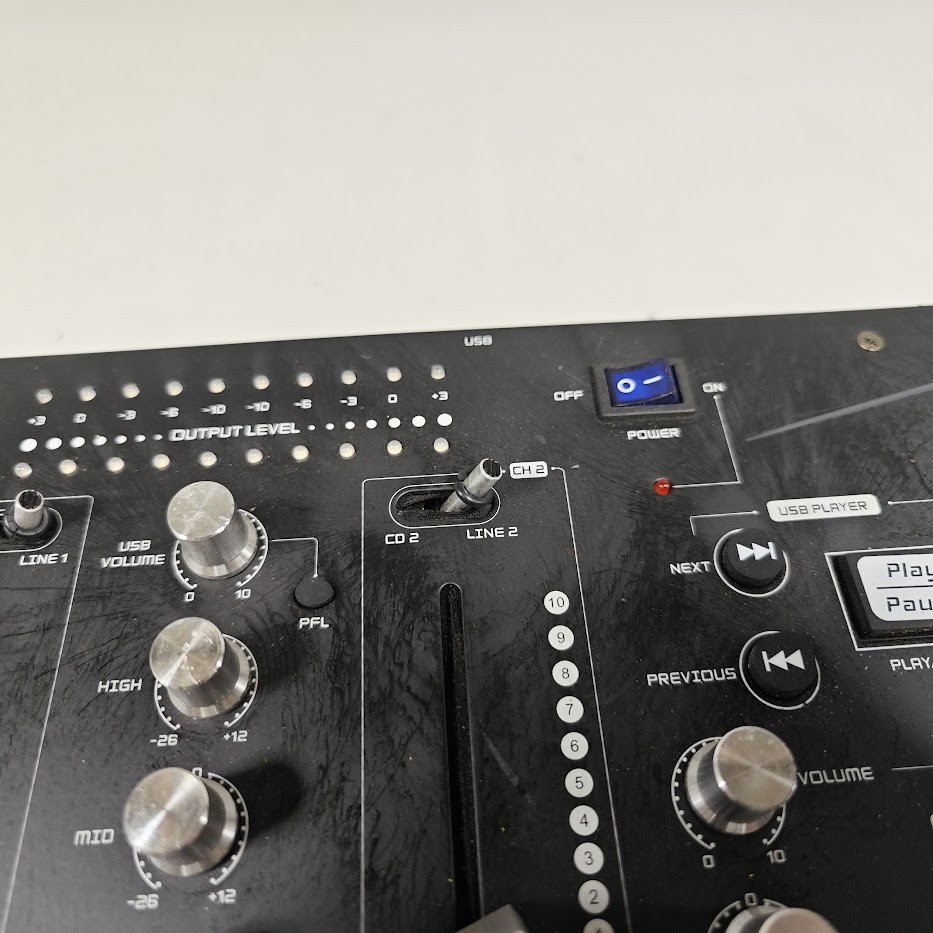 DJ-Tech MX-110 USB Mixer - Powers On, For Parts/Repair