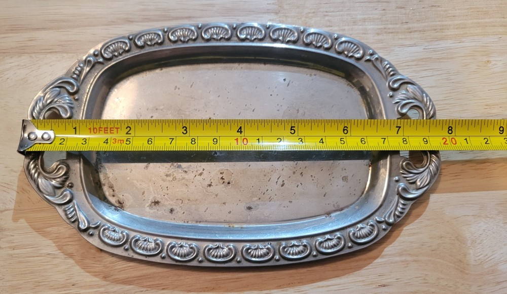 Ornate Silver-Tone Serving Tray