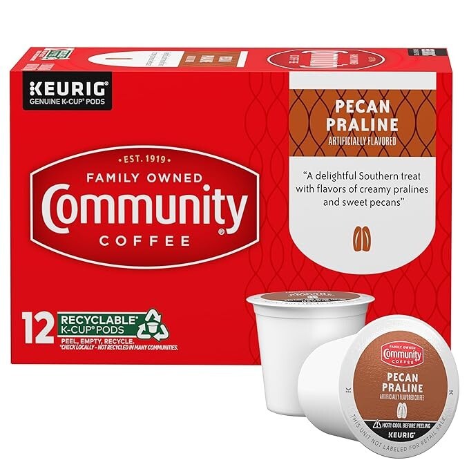 Community Coffee Pecan Praline Flavored 12 Count Coffee Pods