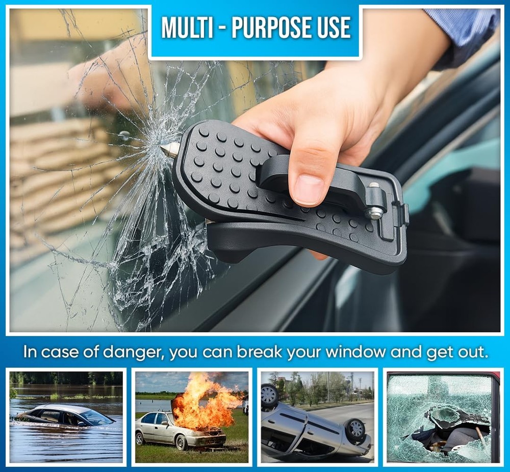 Car Door Step for Roof Access, Foldable Door Latch Step with Adjustable Hook,...