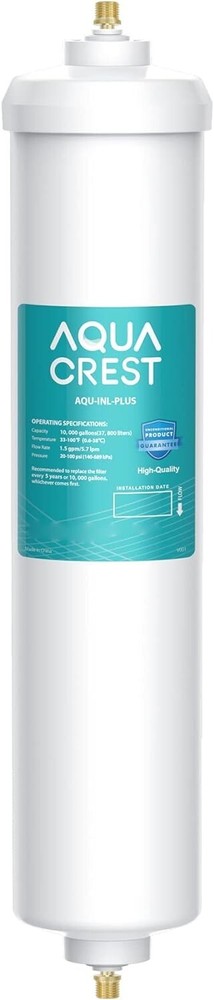 AQUACREST In-Line Water Filter for Refrigerator and Ice Maker,Reduces Chlorine