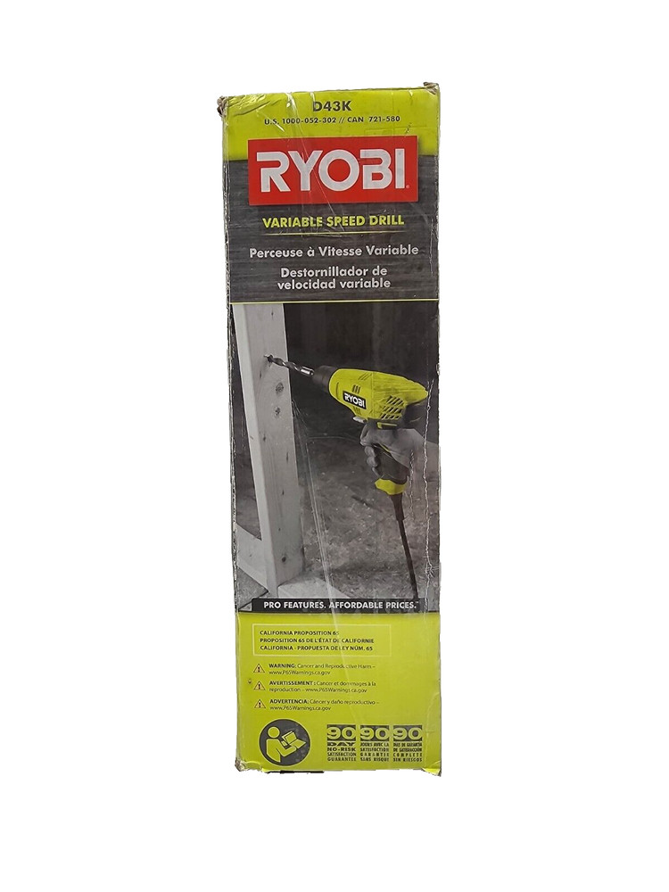 Ryobi D43K Variable Speed Drill With Keyless 3/8" Chuck & Tool Bag