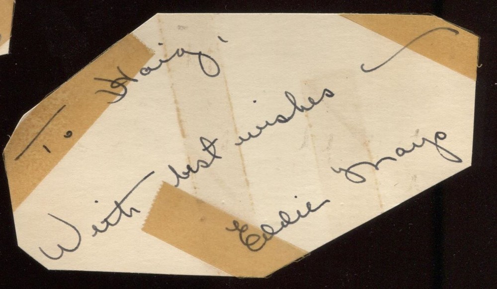 Eddie Mayo Signed Cut  From 1951 Autograph Clipped from a GPC