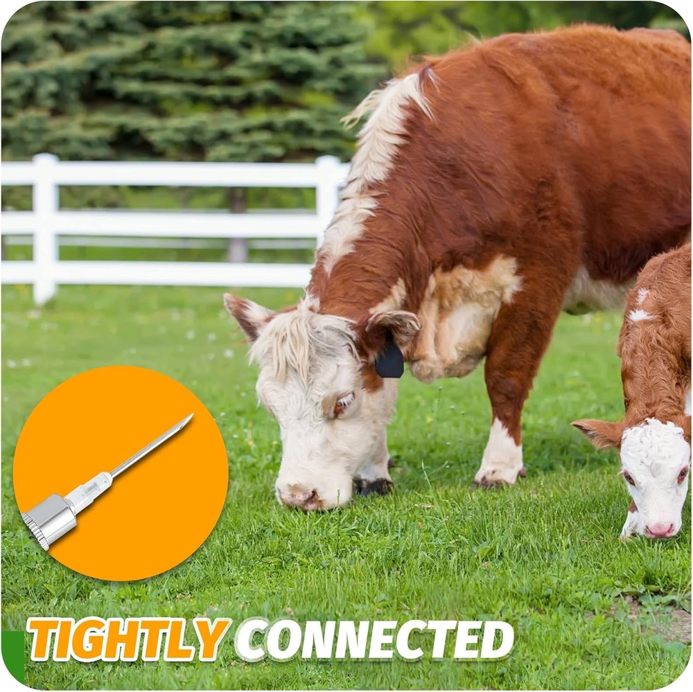 NEWTRY 5ml Livestock Syringe, Continuous Adjustable Animal Syringe,...