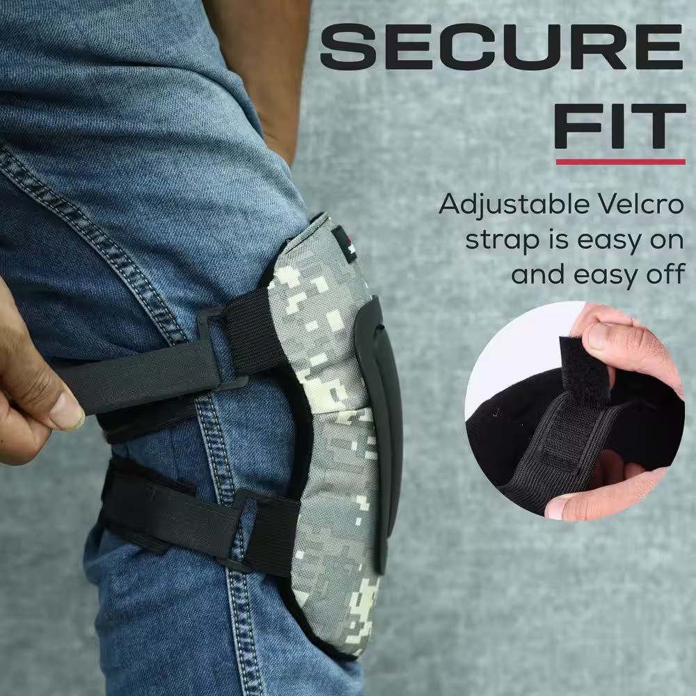 Camouflage Multi-Purpose Knee Pads with Soft Foam Padding, TPR Cap and Adjustabl