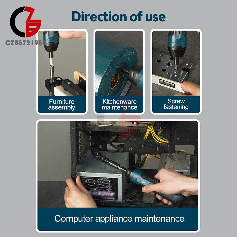 Cordless Electric Screwdriver Rechargeable Drill Mini Torque Adjustment Power