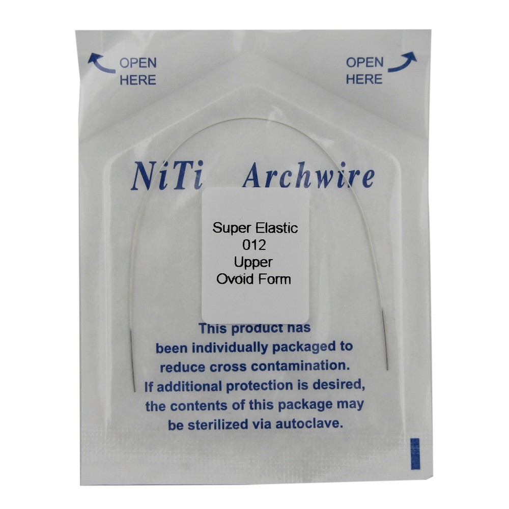 Dental Orthodontic Niti Arch Wire White Super Elastic Round Rectangular Ovoid