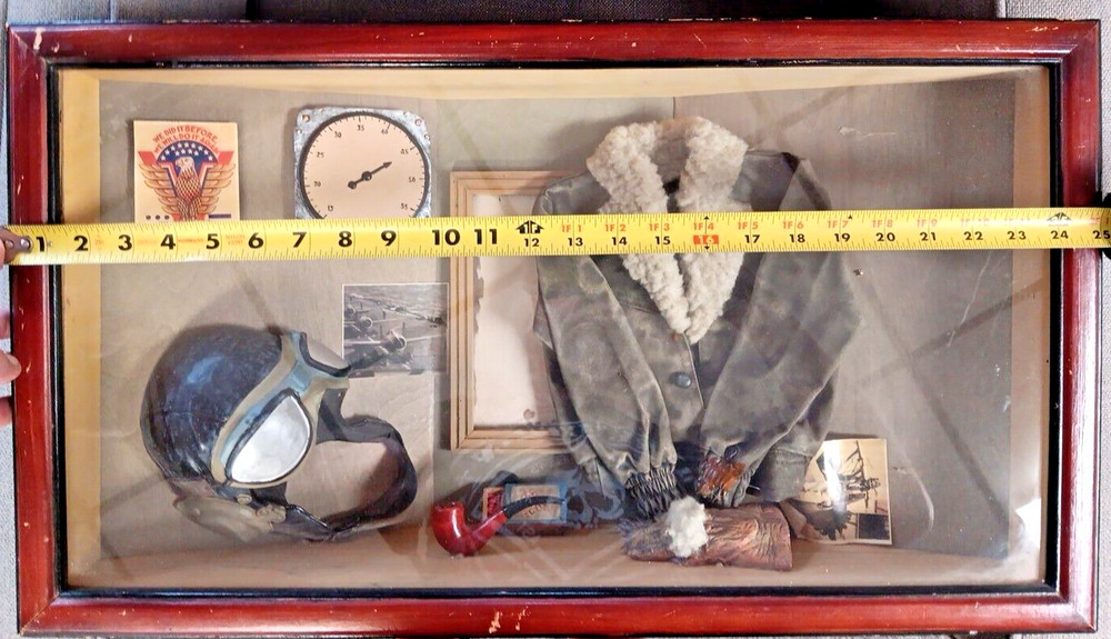 Vintage WWII Fighter Pilot themed shadow box