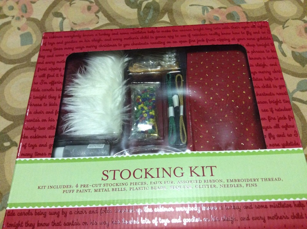 New in Box Christmas STOCKING craft kit