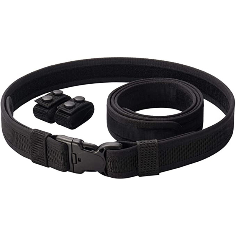 Black 2in Tactical Belt Adjustable Double Layer Molle Combat Waistband Hunting