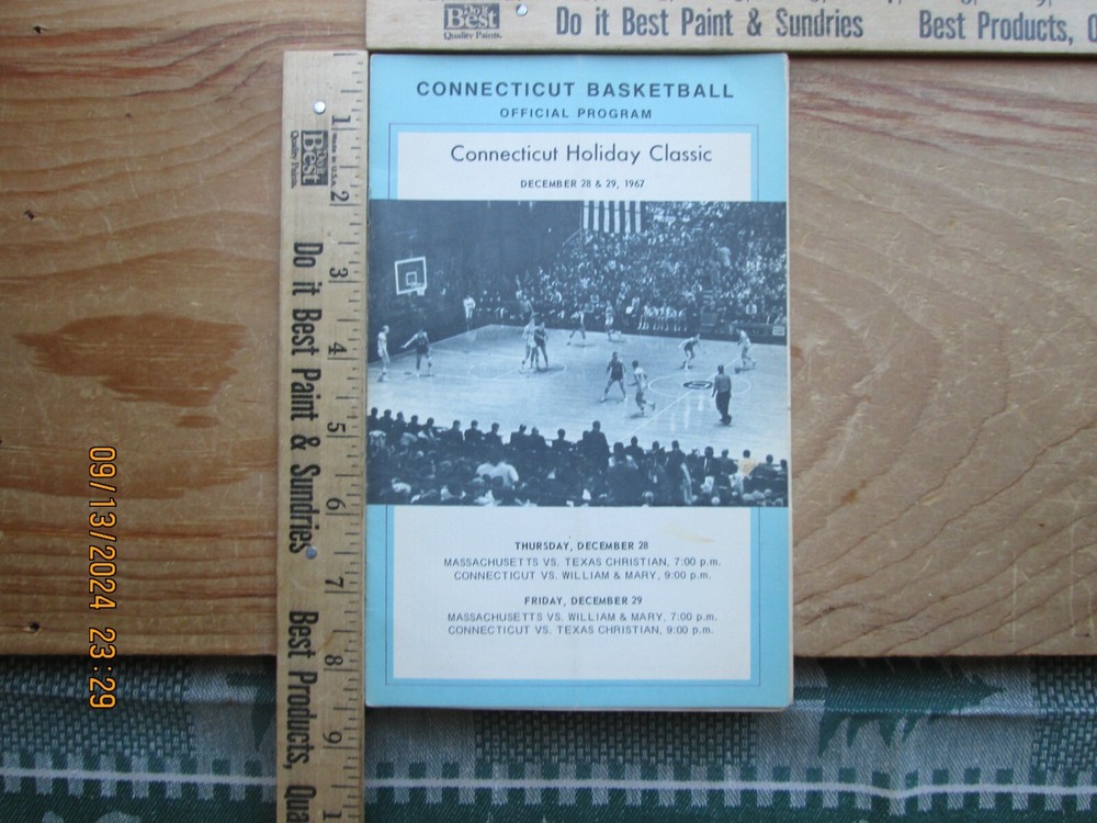 connecticut basketball official program December 28th 29th 1967