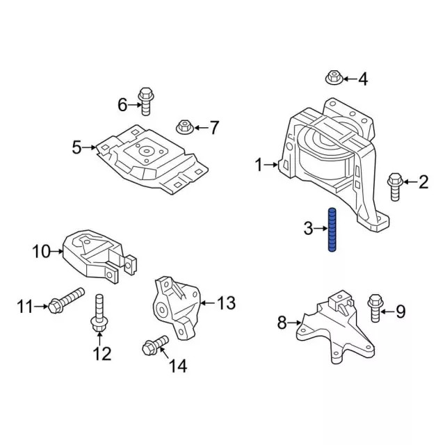 Genuine Ford Engine Mount Stud W706992-S442