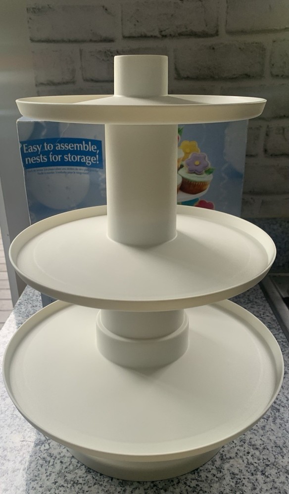 Wilton White 3 Tier Dessert Tower, Fruit,cupcakes