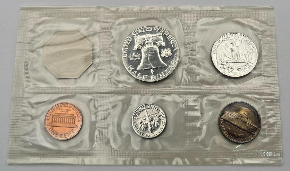 1963 US Mint Proof Set 5 Coins 90% Silver Flat Pack NO ENVELOPE