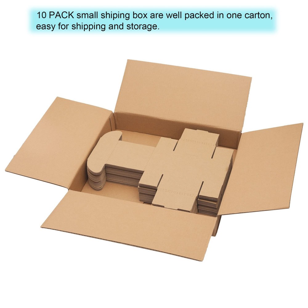 10 Pack Small Shipping Boxes 4x4x2'' (Inner Size) Corrugated Small Cardboard ...