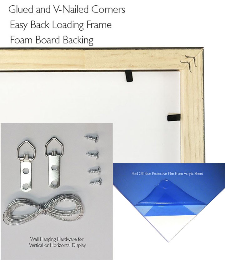Solid Wood Newspaper Frame Matte White Finish Size 18.5x12.5