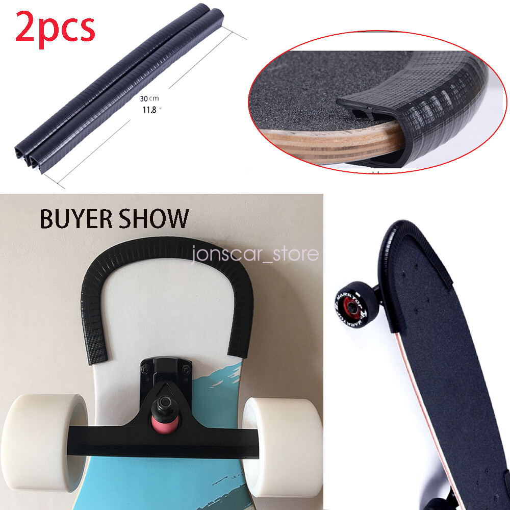 2Pc Skateboard Longboard Double Rocker Deck Guards Protector Strip Cover