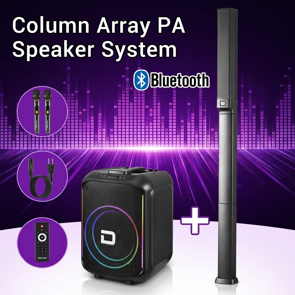Powered Portable Column Array PA System Bluetooth Speaker with 12" Subwoofer NEW