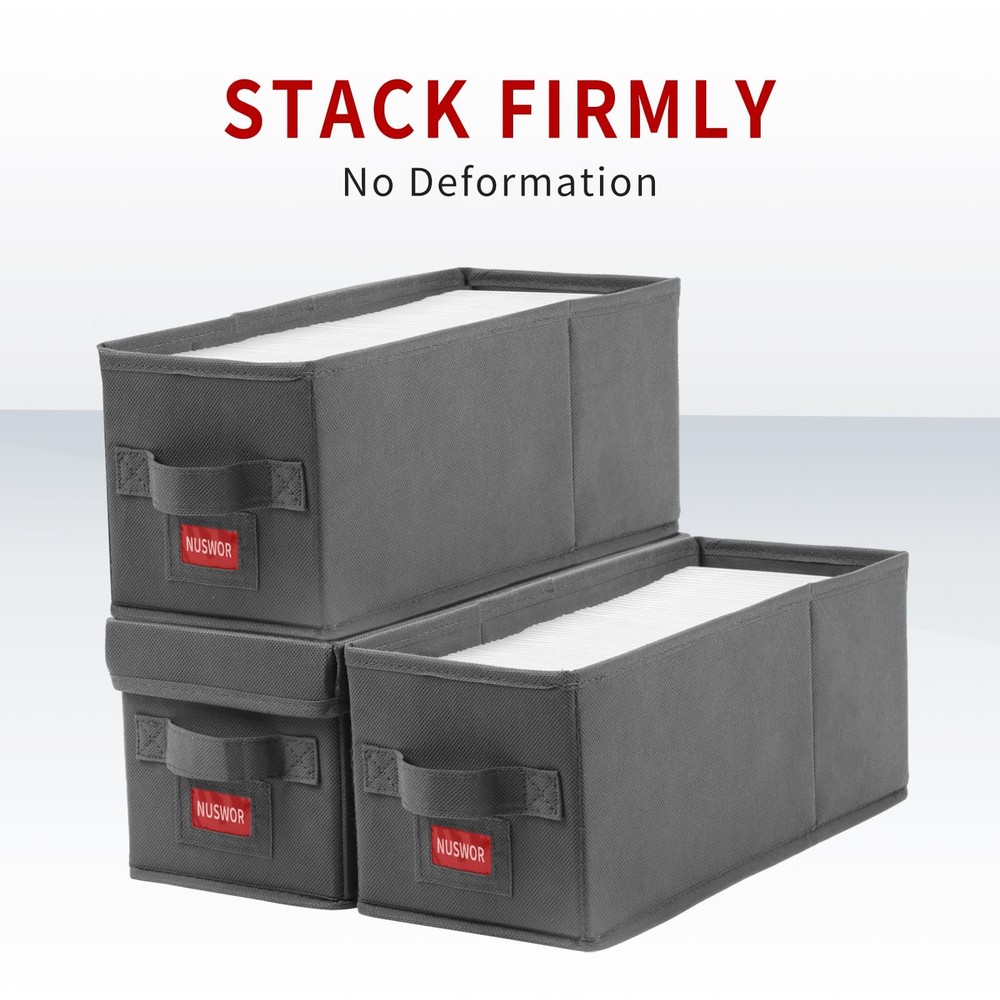Premium CD Storage Box | Stackable CD Organizer Box with Lid | Holds 140 Jewe...