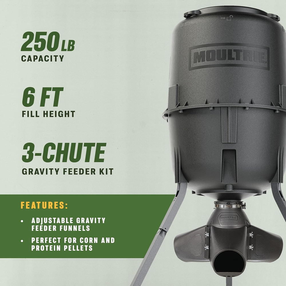 Moultrie Gravity Deer Feeder - Tripod Game Feeder - Easy Conversion Adapter - Pr